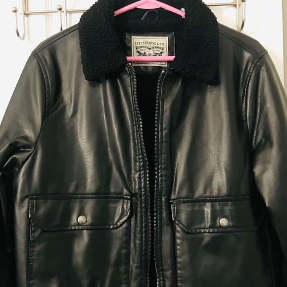 Levi's Jackets & Coats Levis Womens Faux Leather Aviator Bomber